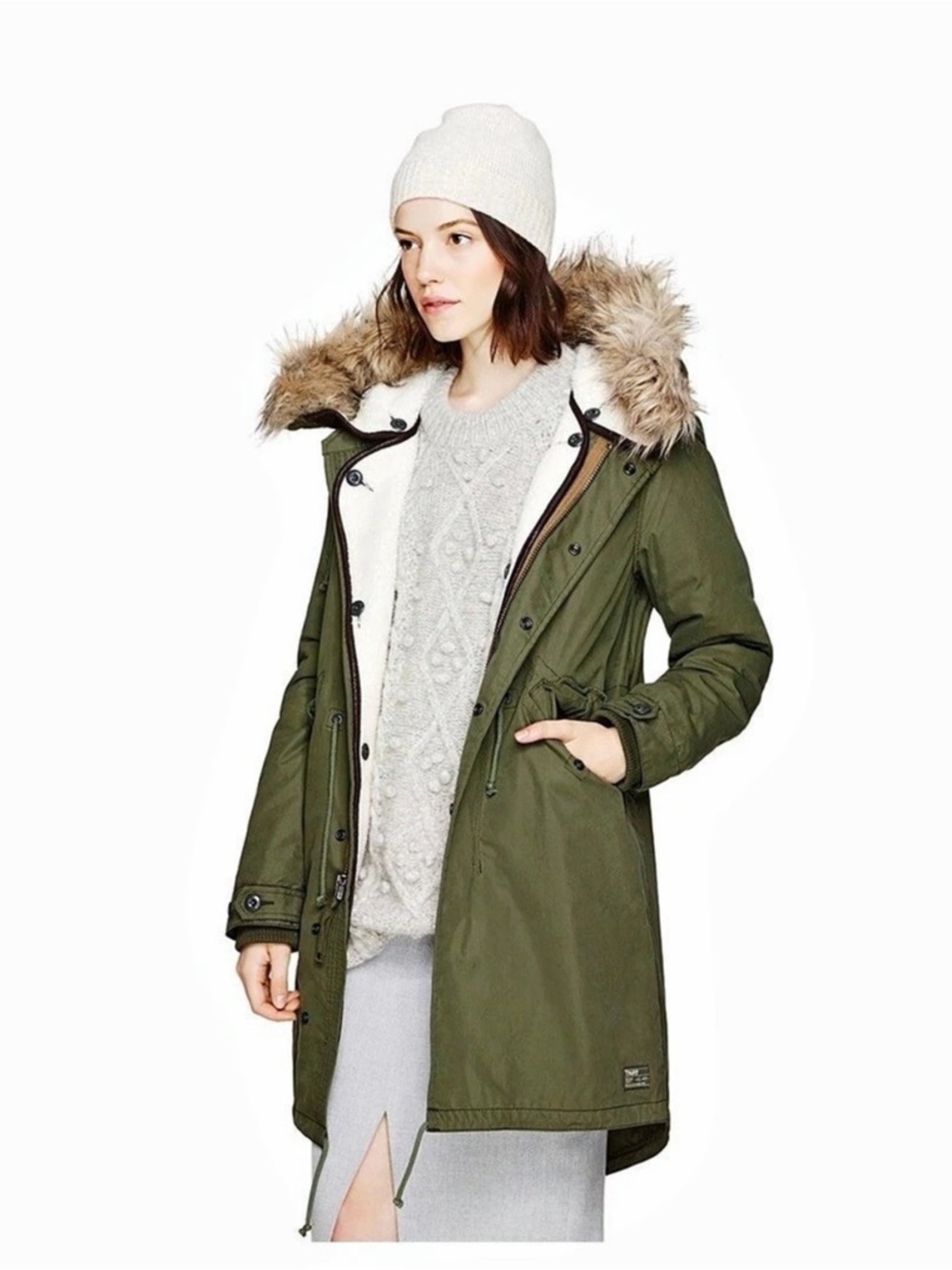 TNA Britannia Olive Utility Parka Size XS